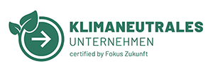 Label - Klimaneutrales Umternehmen - certified by Fokus Zukunft